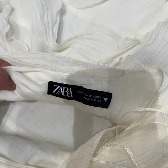 Zara Cream Ruffled Halter Dress - Picture 2 of 3